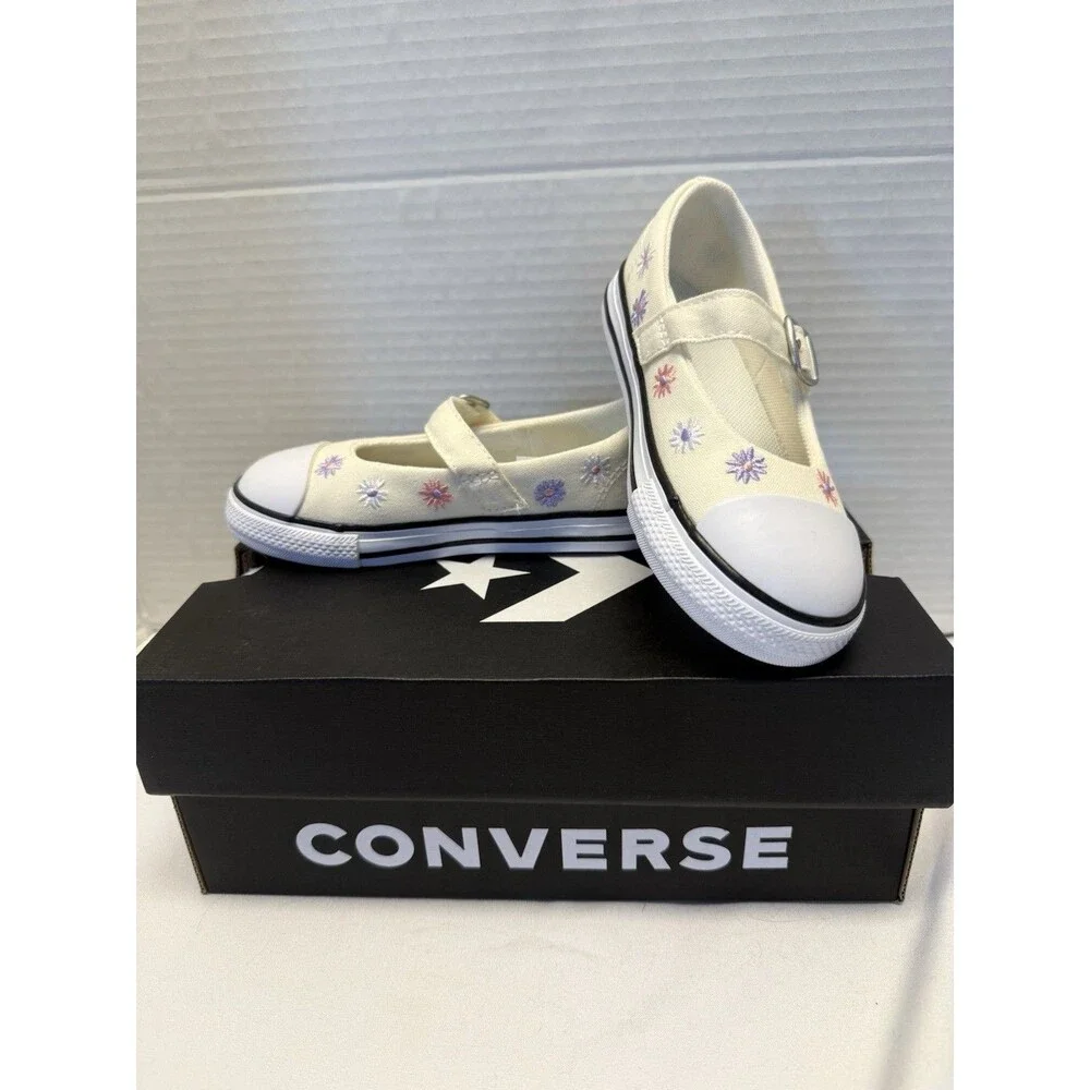 CONVERSE Chuck Taylor All Star Dainty Mary Jane Toddler Size 8 Cream Floral